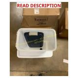 Sterilite 70qt boxes; Iris pet food container