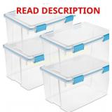 Sterilite 54 Qt Gasket Box 4-Pack with Lids