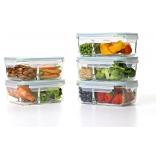 Glasslock Duo 5-Piece Clear Glass Storage