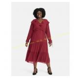 Time and Tru Ruffle Midi Dress, Med