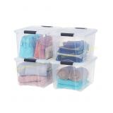 IRIS 4 Pack 40qt Clear View Bin with Lid