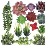 CEWOR 14pcs Fake Succulents for DIY Decor