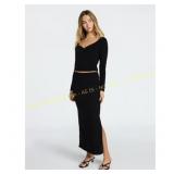 No Boundaries Ruched Top & Maxi Skirt Set M.