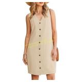 GRAPENT Linen Dresses for Women Summer size L