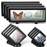 12 Pcs 3D Floating Display Stand, Black Frame