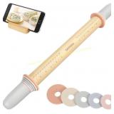 Geesta Adjustable Wood Rolling Pin with Rings