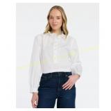 Time and Tru Ruffle Button-Down Top size S
