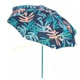 SlumberTrek Moda Beach Umbrella, Coral Leaf