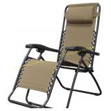 Caravan Zero-Gravity Folding Recliner Beige