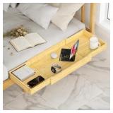 MinBoo Expandable Nightstand Bamboo Dorm Tray