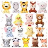 18 Pcs Mini Plush Animals Farm Woodland 4" Set