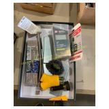 12ct wood shims, memory card, and various tools