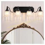 Black Vintage 4-Light Vanity Light