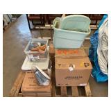 Lighting, plastic totes, hardware