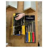 Gloves 100ct gloves and Henckels Knife set