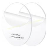 2 Pcs 1/8" Clear Circle Acrylic Sheet, 24" Dia