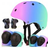 Color Gradient Kids Bike Helmet with Pads 3-14