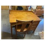 Wooden desk and chair