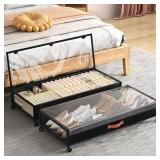 Under Bed Storage with Wheels, Clear Lids (2)