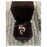 Ladies Silver Plated Size 6 Snake Ring