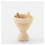 Vintage Travertine Stone Incense Ornament
