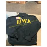Large Iowa Full Zip Black Hoodie