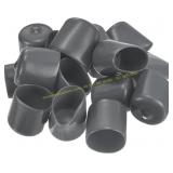 uxcell 50pcs Rubber End Caps 25mm ID Dark Grey