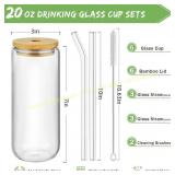 SENTVEND 20 Oz Glasses with Bamboo Lids, 3pcs