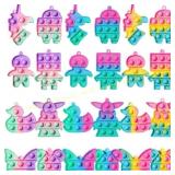 Qinline 24 Pack Unicorn Pop Fidget Toys