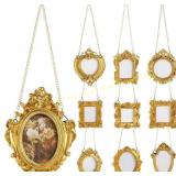 Weysat 10 Pcs Gold Vintage Mini Frames Set