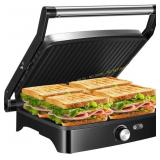 OSTBA Panini Press 4-Slice, 1200W, Non-Stick
