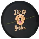 Life is Golden Dog Camper Tire Cover 35"
