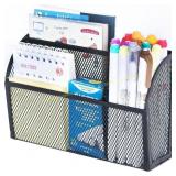 DALTACK Magnetic Pencil Holder 3-Grid Black