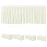 HolidayIdeas Spandex Table Skirts Beige (4)