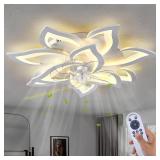 Dalouguan 32" White Ceiling Fan w/ Light