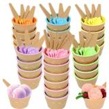 Hbaushun 26 Pack Ice Cream Bowls & Spoons
