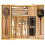 Bamboo Kitchen Drawer Organizer, Expandable