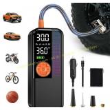 Portable Tire Inflator 150 PSI, LED Gauge