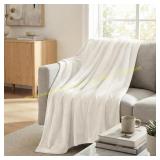 Americanflat 50x60 Fleece Throw Blanket, White
