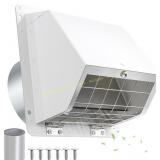 4-Inch Dryer Vent Cover with Mesh White