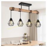 Farmhouse Island Light, Rustic Cage Pendant