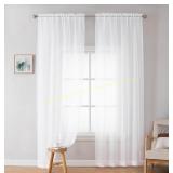 Simplebrand White Sheer Curtains 72" 1 Panel