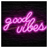 Olekki white Good Vibes Neon Sign - LED Lights