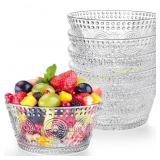3 Pack Glass Bowls, 12 oz Stackable Bowls