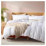 Nestl White Duvet Cover King Set, 3pc, 104x90