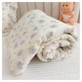 BuLuTu Blue Quilt 100% Cotton Toddler Blanket
