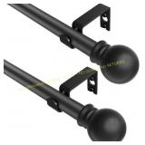Black Curtain Rods 2 Pack   36"-48" 5/8"