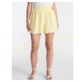 Time and Tru Linen Blend Shorts Scalloped Hem