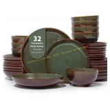 Pokini 32-Pc Double Bowl Dinnerware Set