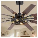 60" Rustic Farmhouse Ceiling Fan with Lights